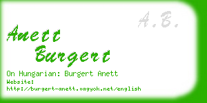 anett burgert business card